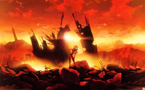 Wallpaper Sunset Anime Neon Genesis Evangelion Asuka