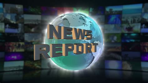 News Report On Screen 3d Animated Text Graphics News Broadcast