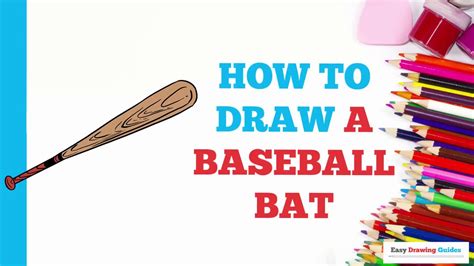How To Draw A Baseball Bat In A Few Easy Steps Drawing Tutorial For