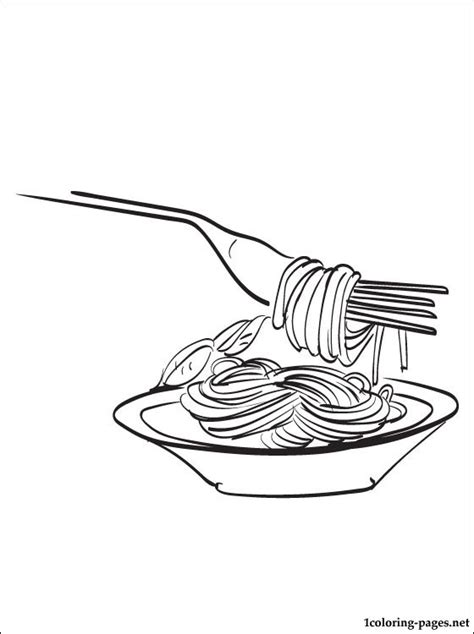 Spaghetti Coloring Page Coloring Pages