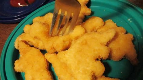 Asmr Eating Dino Chicken Nuggets Youtube