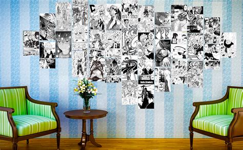 Manga Wall Collage Kit Black And White Pcs Anime Manga Aesthetic Wall Decor Manga Panels For