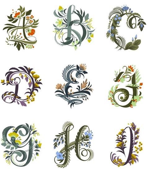 Jill De Haans Floral Alphabet Lettering Alphabet Hand Lettering