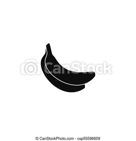 Banana Icon Silhouette Style Banana Icon In Black Silhouette Style Vector Illustration With