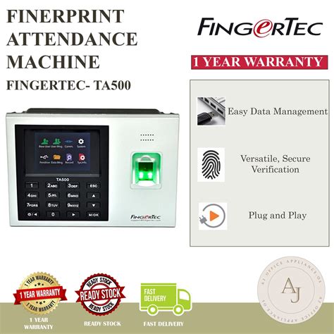 Fingertec Ta500 Biometric Fingerprint Thumbprint Time Attendance