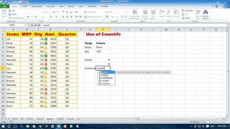 How To Use Excel Countifs Function Youtube