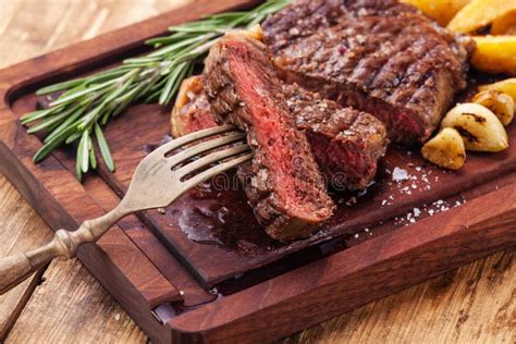 Sliced Medium Rare Grilled Steak Ribeye Stock Photo Image Of Food