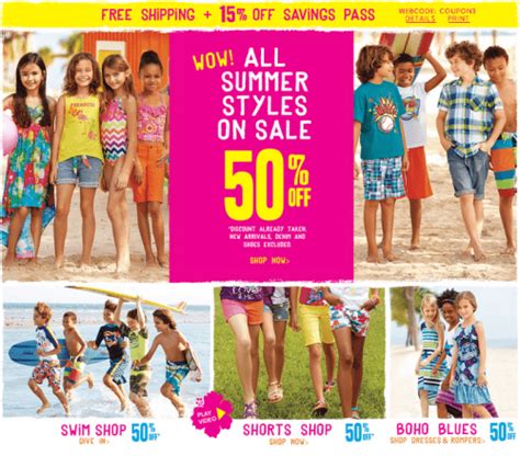 The Childrens Place Offers All Summer Styles On Sale 50 Off Free