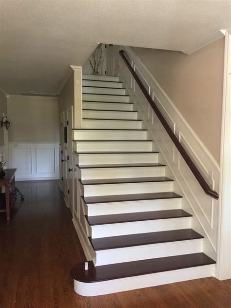 From False Tread Ends To Full Wood Treads Traditional Staircase