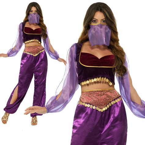 Arabian Princess Costume Genie Belly Dancer Womens Ladies Fancy Dress Outfit Ebay Arabian