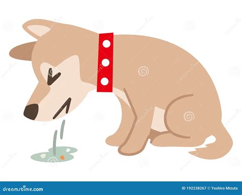 Illustration Of A Dog Vomiting On A White Background Stock Vector