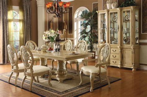 Download broyhill dining room table and chairs plans for free to set as dekstop background. Antique White Finish Dining Table w/Double Pedestal Base