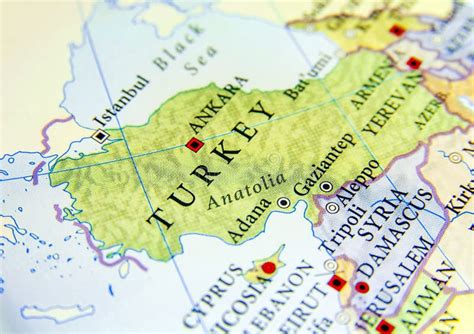 Geographic Map Of Turkey With Important Cities Stock Photo Image Of