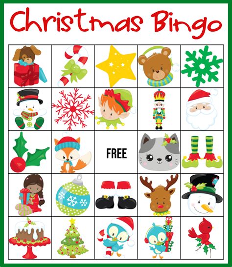 Christmas Bingo Cards Template Printable