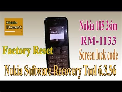 Start nokia software recovery tool, and connect your phone to your computer with a compatible usb cable. Nokia 105 RM-1133 screen lock code Factory reset done with ...