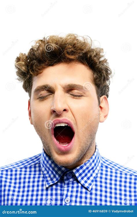 Portrait Of A Young Man Yawning Stock Photo Image 46916839