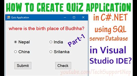 How To Create Quiz Application In C NET Using SQL Server Database