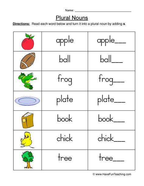 Creating Plural Nouns Worksheet Have Fun Teaching Plurals