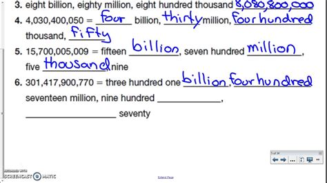 Place Value Through Billions Standard Word And Expanded Number Forms