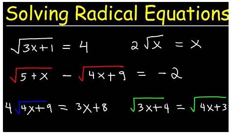 Solving Radical Equations Worksheets.html - Printable Worksheets