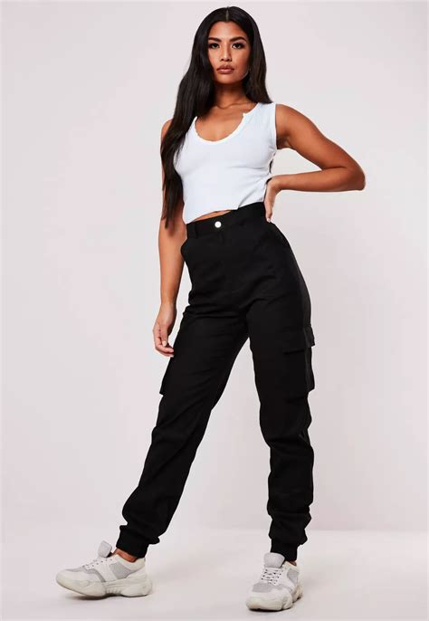 Missguided Black Plain Cargo Pants In 2021 Cargo Trousers Clothing