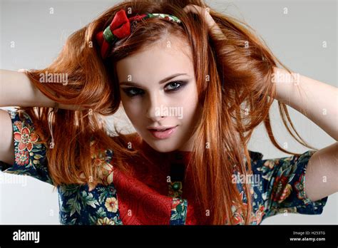 Red Hair Girl Stock Photo Alamy