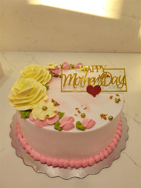 Pink Yellow Floral Mother S Day Cake Rashmi S Bakery