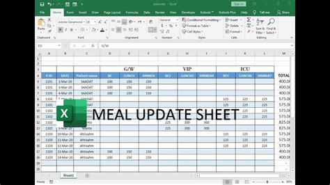 Meal Planner Template Excel YouTube
