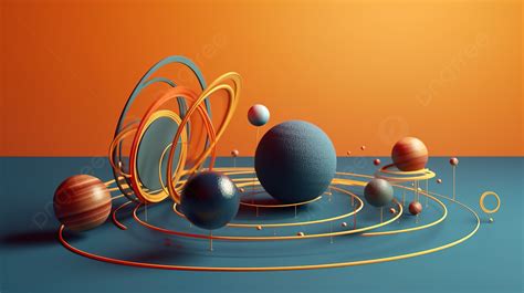 نموذج ثلاثي الأبعاد للنظام الشمسي مع كواكب حمراء ومجالات حمراء وزرقاء نموذج توضيحي ثلاثي