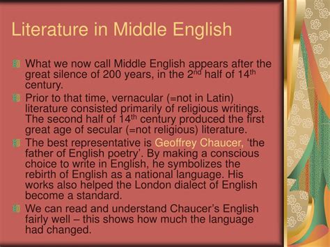 Ppt Middle English Period Powerpoint Presentation Free Download Id