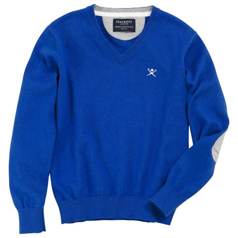 Hackett Royal Blue Sweater With A V Neck Blue 47897