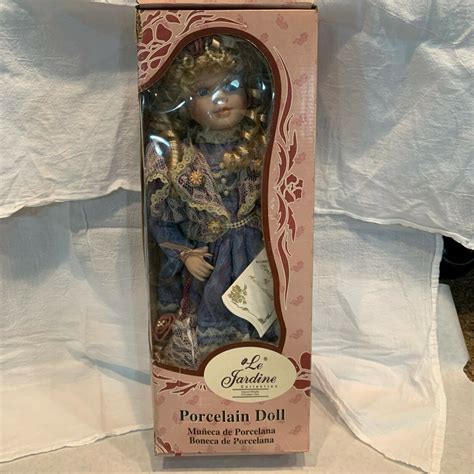 Le Jardine Collection Handmade Porcelain Doll Blonde Curly Hair With Coa