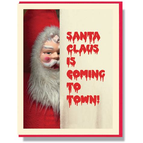 Creepy Santa Christmas Cards Boxed Set Of 6 By Smitten Kitten At