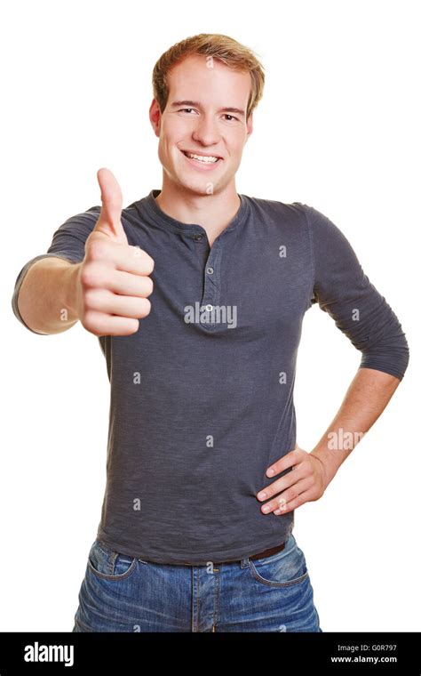 Man Holding Thumbs Up Symbol Hi Res Stock Photography And Images Alamy