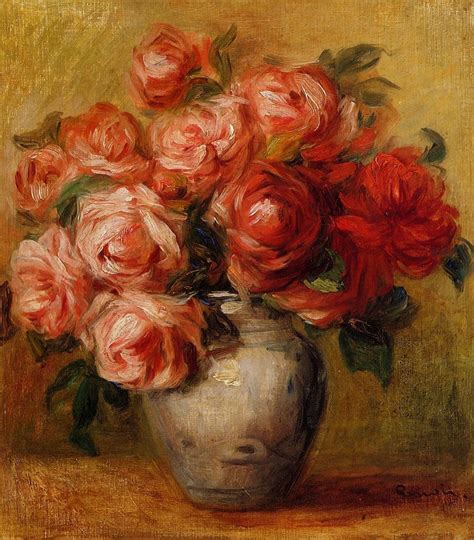 Pierre Auguste Renoir Still Life With Roses Tuttart Pittura