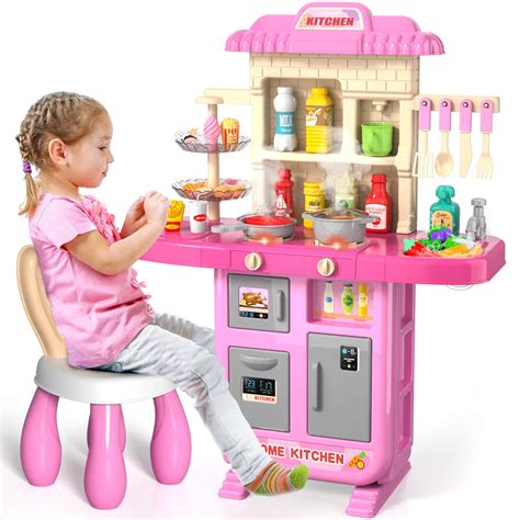 Kids Play Kitchen Playset For Toddlers Girls Toy Kitchen Sets Pretend