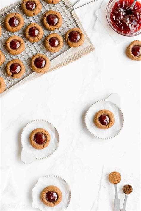 Healthy Gingerbread Thumbprint Cookies Amy S Healthy Baking