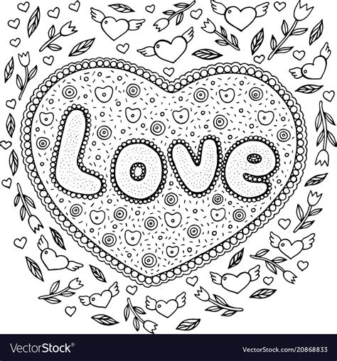 Free online mandalas to color in motivational prints from dawn nicole designs. Coloring page for adults with mandala and love Vector Image