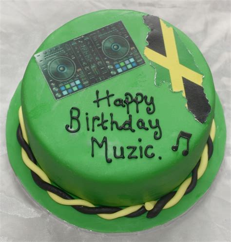Jamaica Map Birthday Cake With Fondant Music Decks And Music Note Finished With National