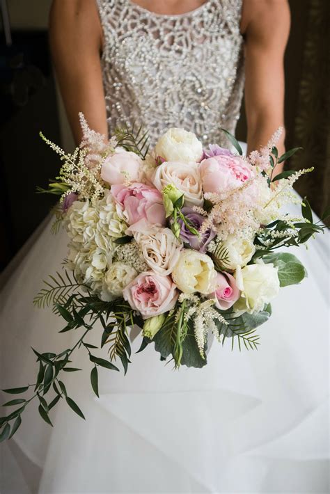 Pink Cream Romantic Bridal Bouquet With Peonies