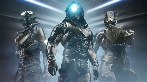 Destiny 2 Shadowkeep Three Fighters One With Light On Helmet HD Games