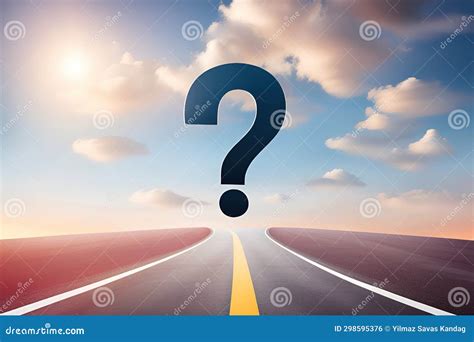 Road With Question Mark And Blue Sky Background Stock Illustration