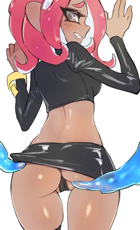 Rule 34 2018 Against Wall Agent 8 Splatoon Ass Blush Cephalopod Clothing Dark Skinned Female