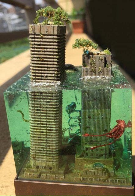 flooded city diorama クリエイティブ アートクラフト ジオラマ