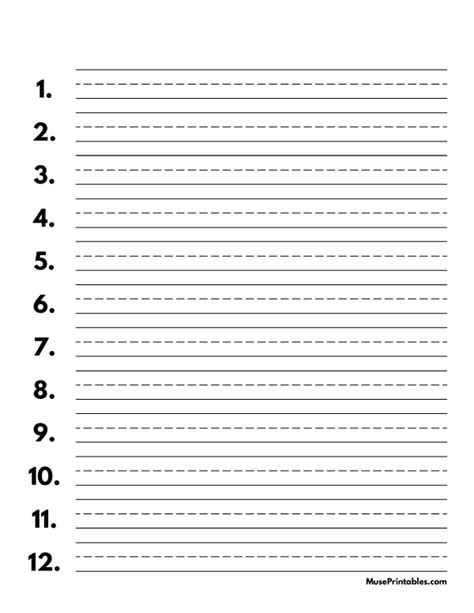 Numbered Paper Free Download Aashe 6 Best Images Of Printable