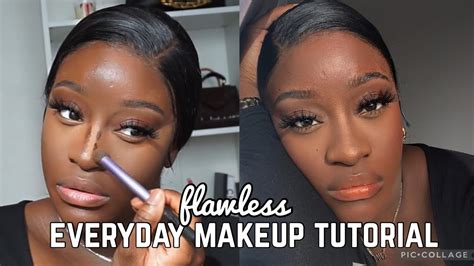 flawless everyday makeup tutorial detailed in depth soft glam for dark skin youtube