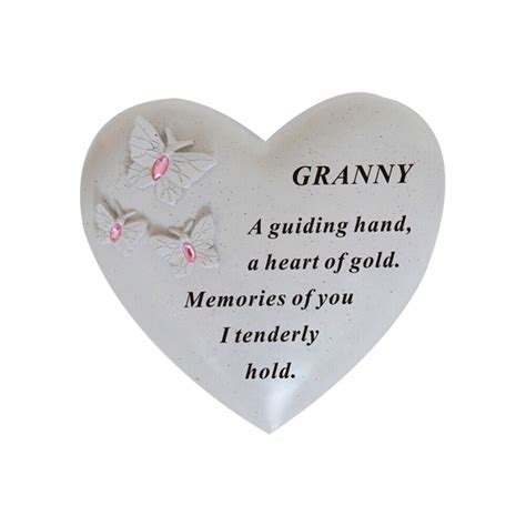 Graveside Memorial Ornaments Butterfly Gem Heart Stone Plaques Various