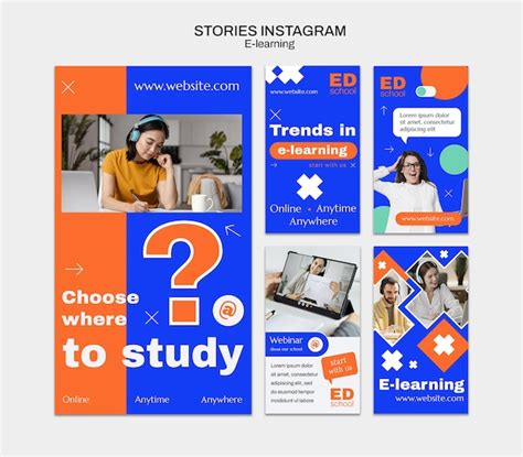 Premium Psd E Learning Instagram Stories Template Design