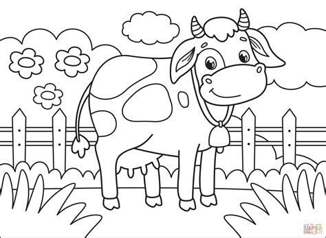Cow coloring page | Free Printable Coloring Pages