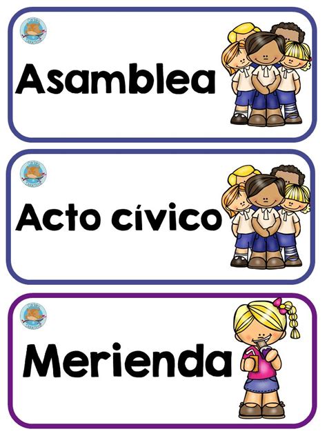 Carteles Rutimas Y Horarios 2 Bilingual Classroom Classroom Labels